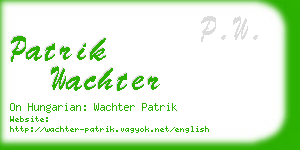 patrik wachter business card